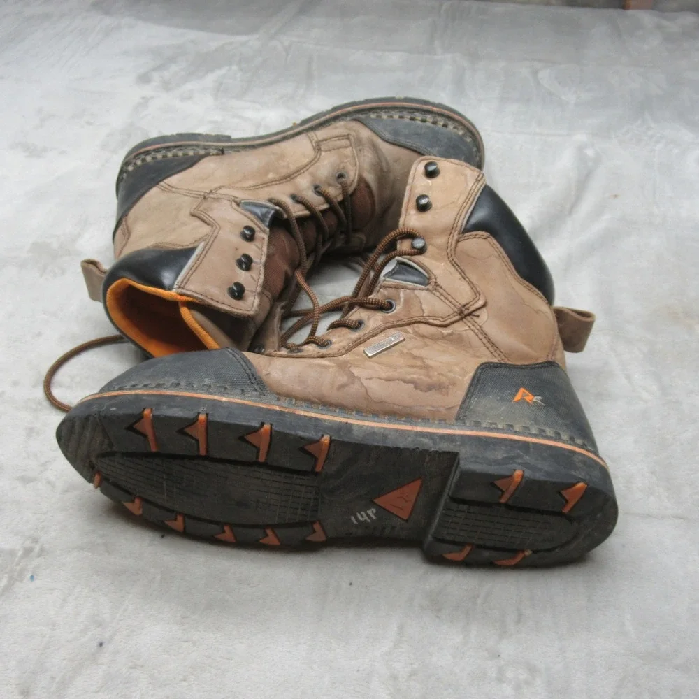 Ridgecut Mens 10W Work Boots Brown Leather Waterproof Steel Toe Utility Rugged‎